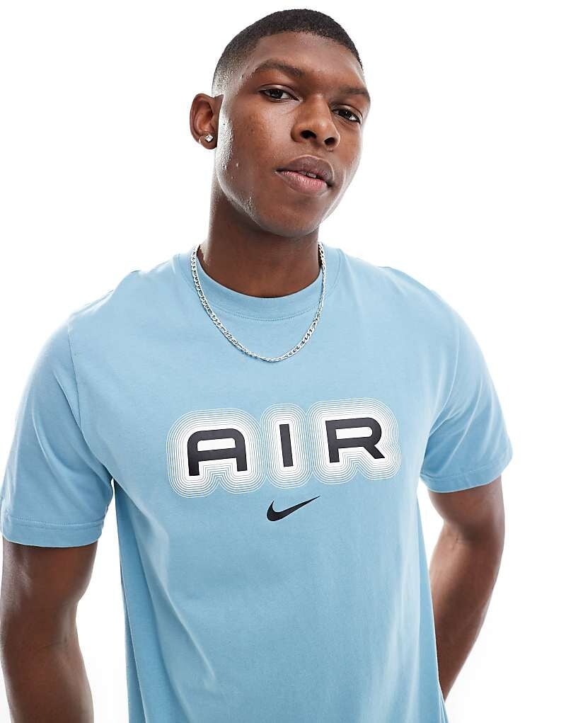 

Голубая футболка с графическим рисунком Nike Swoosh Air