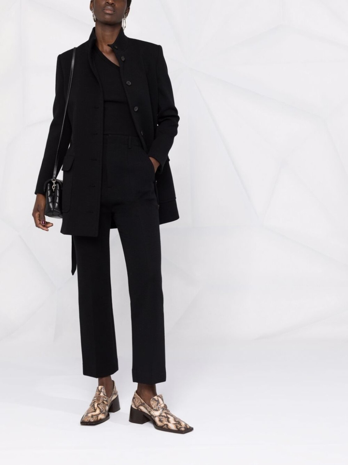 

Saint Laurent укороченные расклешенные брюки, черный