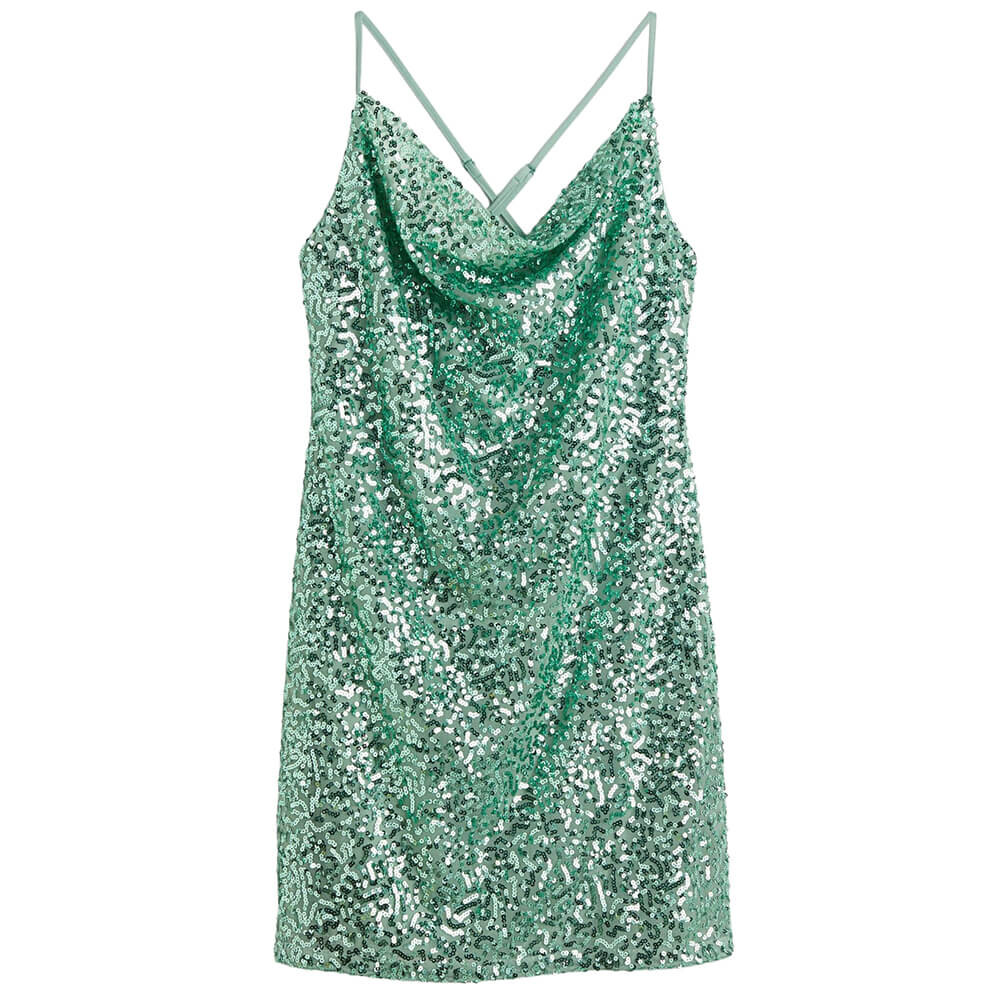 

Платье H&M Sequined Mini, мятно-зеленый