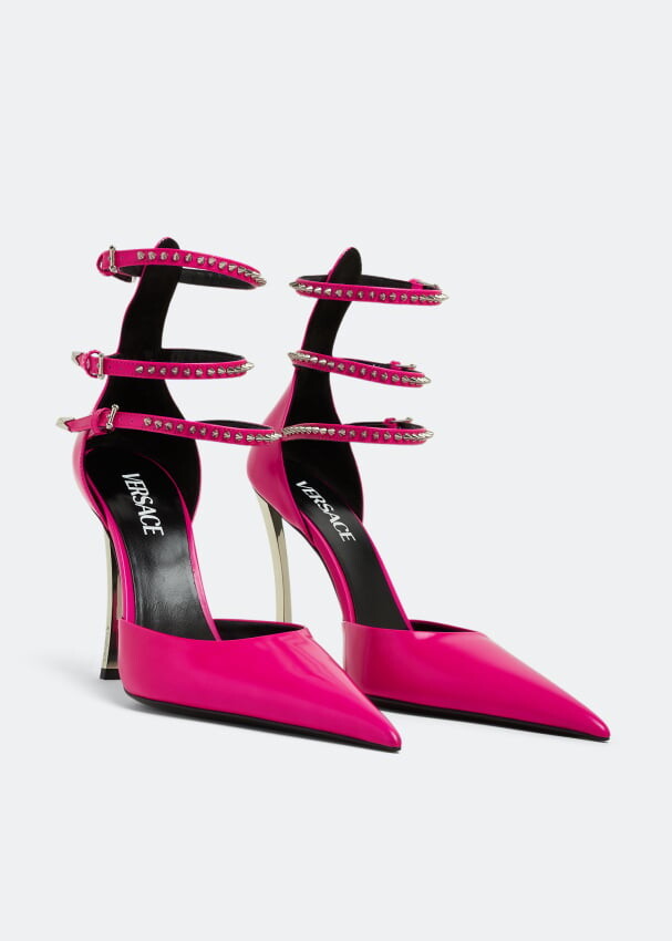 Туфли VERSACE Spiked Pin-point pumps, розовый – купить с доставкой из-зарубежа через платформу «CDEK.Shopping»