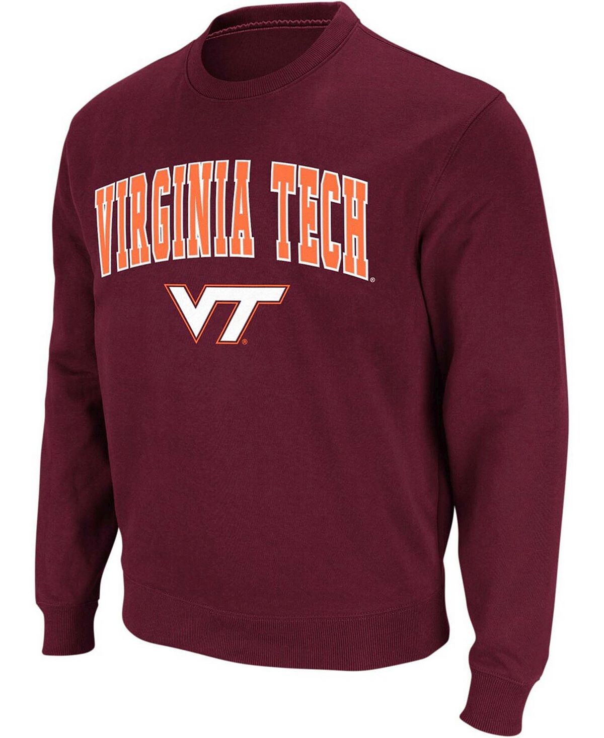 

Мужская толстовка с круглым вырезом и логотипом maroon virginia tech hokies arch Colosseum