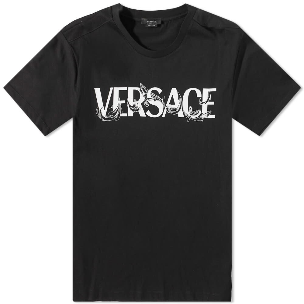 

Футболка Versace Baroque Text Logo Tee, Серый