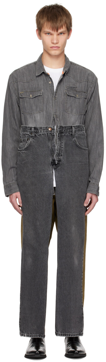 

SSENSE Эксклюзивная черная джинсовая рубашка Bless