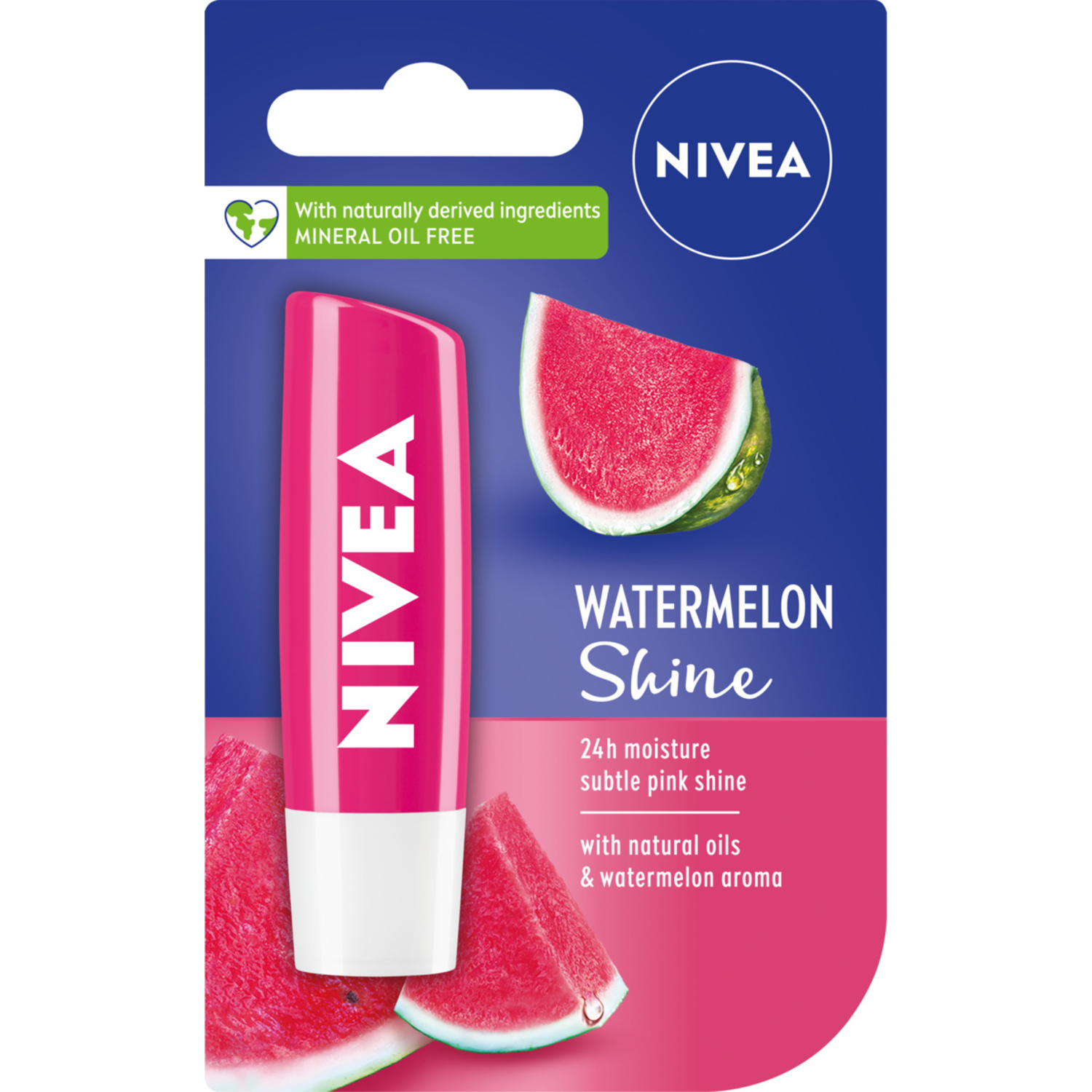 Nivea Watermelon Shine ухаживающий бальзам для губ с арбузным сорбетом, 4,8 г - фото