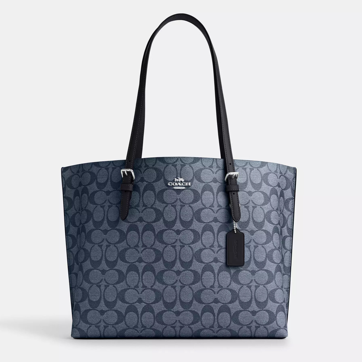 

Сумка Coach Outlet Mollie Tote In Signature Canvas, серебристый/джинсовый/темно-синий