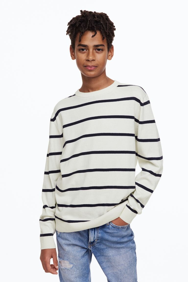

2 пары тонкого свитера H&M, темно-синий/полосатый