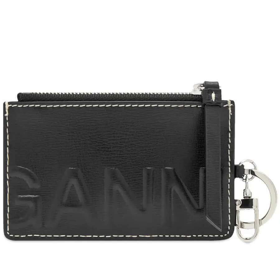 

Кошелек GANNI Banner Zipped Coin, черный