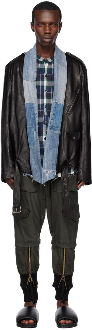 

Черная кожаная куртка Brando Greg Lauren