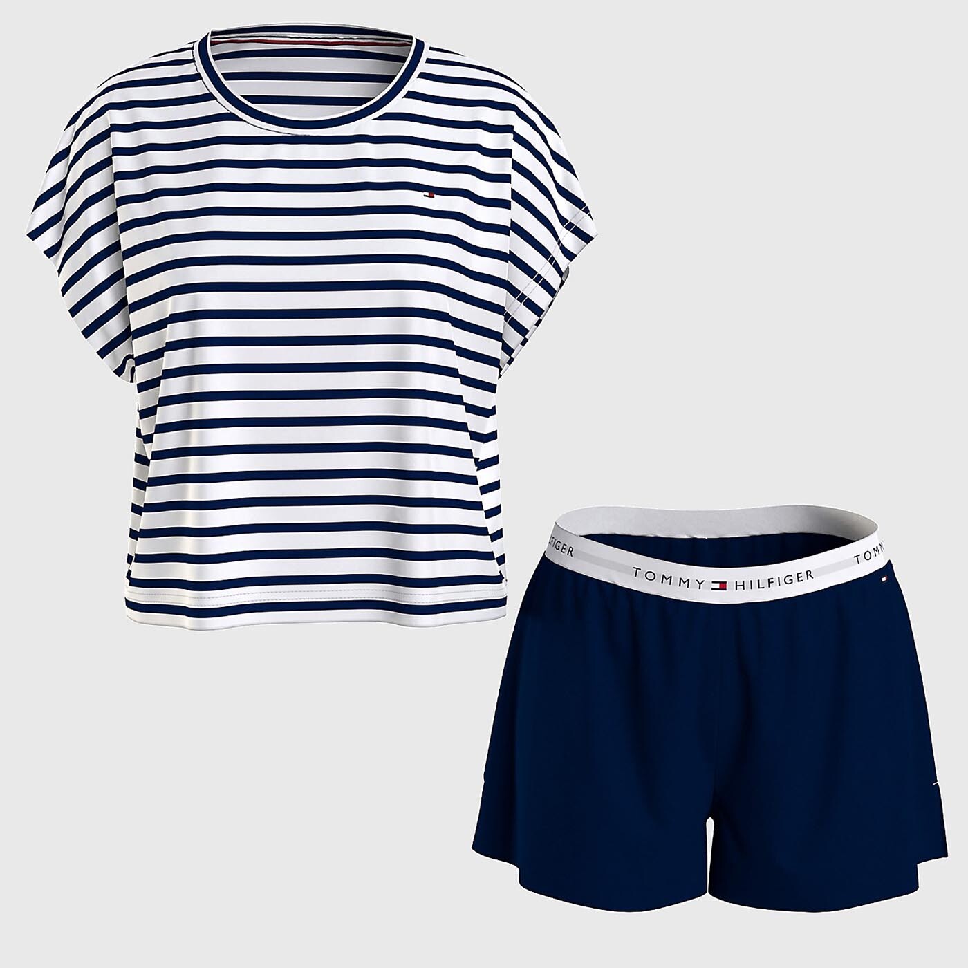 

Пижама Tommy Hilfiger Stripe T-shirt And Short, темно-синий/мультиколор
