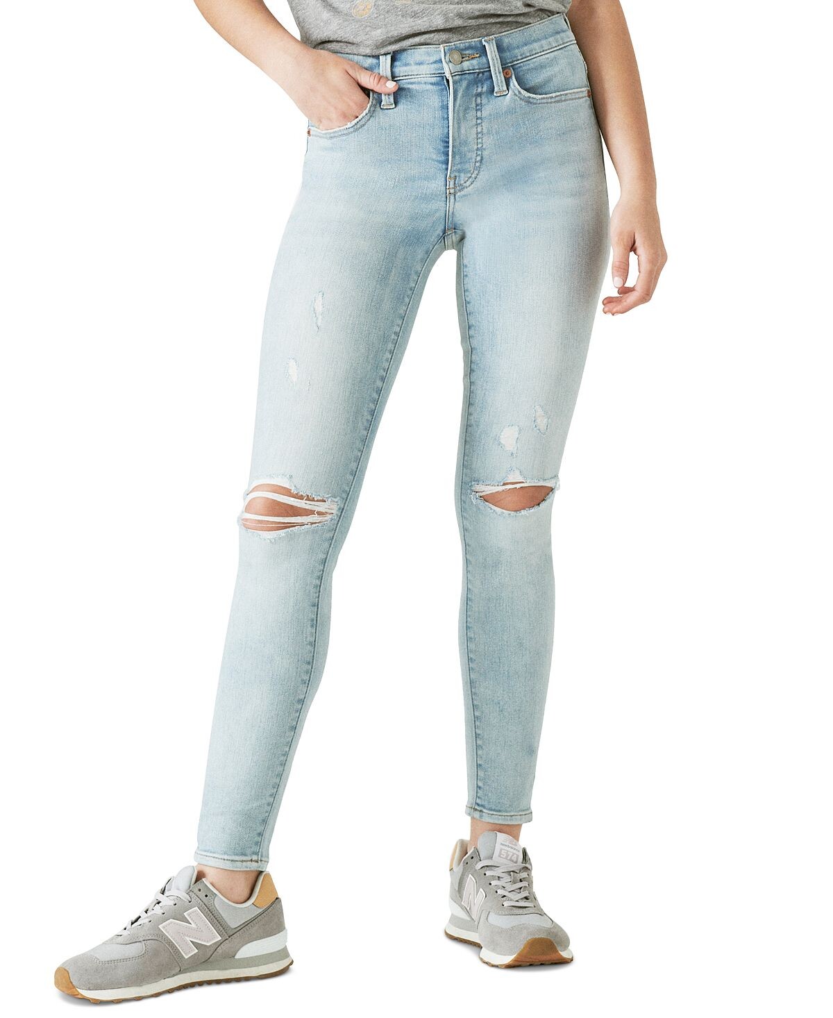 

Рваные джинсы скинни ava со средней посадкой Lucky Brand