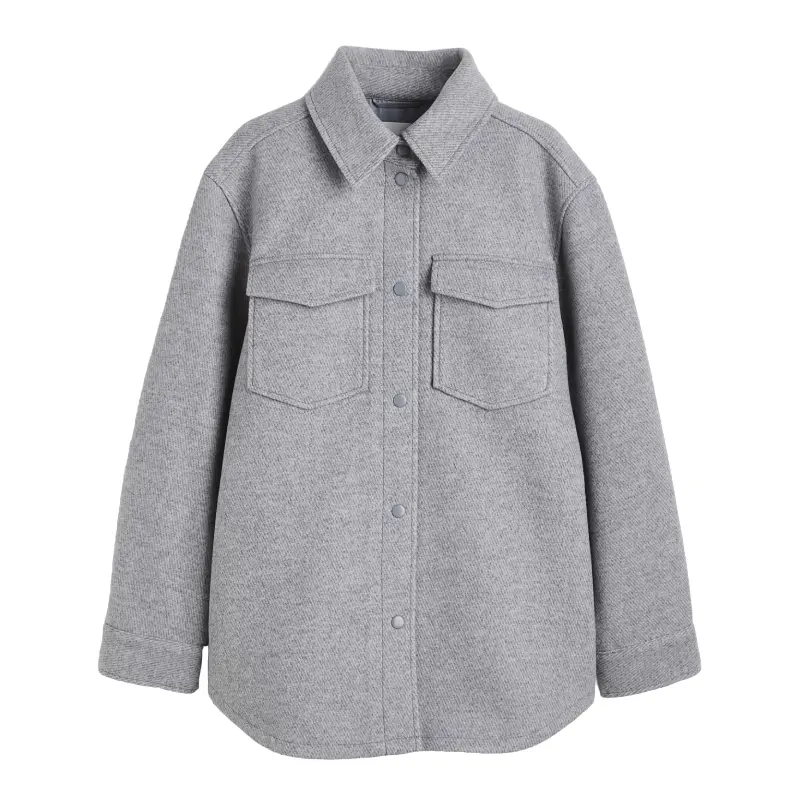 

Куртка рубашка H&M Hooded Quilted, светло-серый