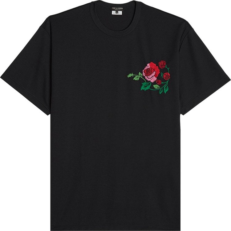 Футболка Comme des Garçons Homme Plus Jersey Embroidery Pattern B T-Shirt 'Black', черный - фото