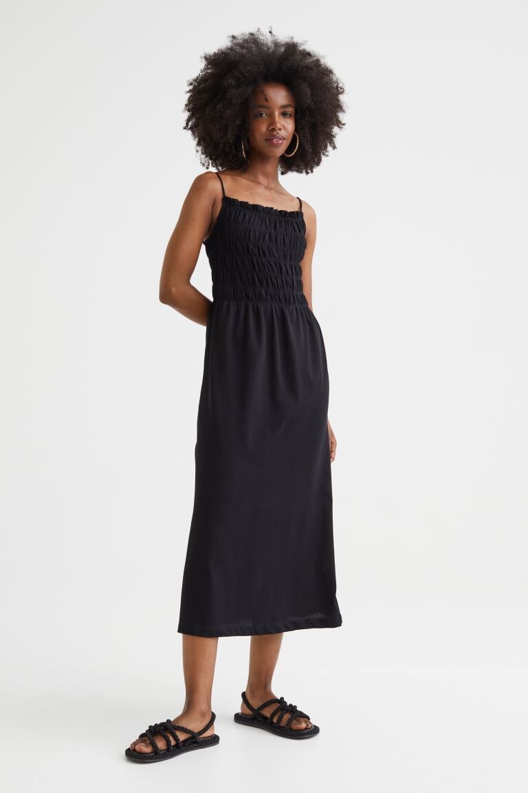 

Платье с эластичными сборками H&M, черный