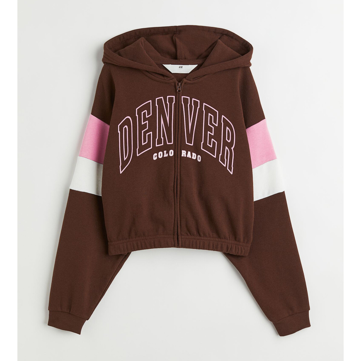 

Толстовка оверсайз с капюшоном H&M Denver, коричневый/розовый/белый