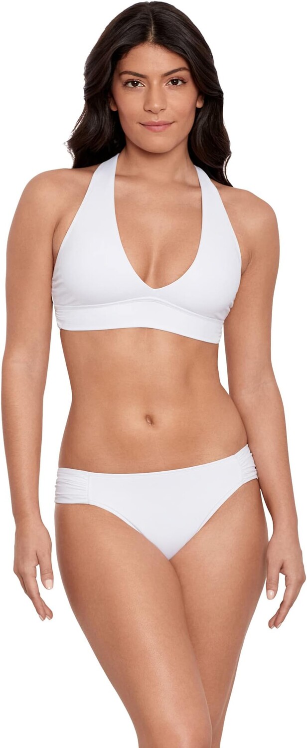 

Бикини-топ Beach Club Solids с закрученной спинкой и X-образной спинкой LAUREN Ralph Lauren, белый