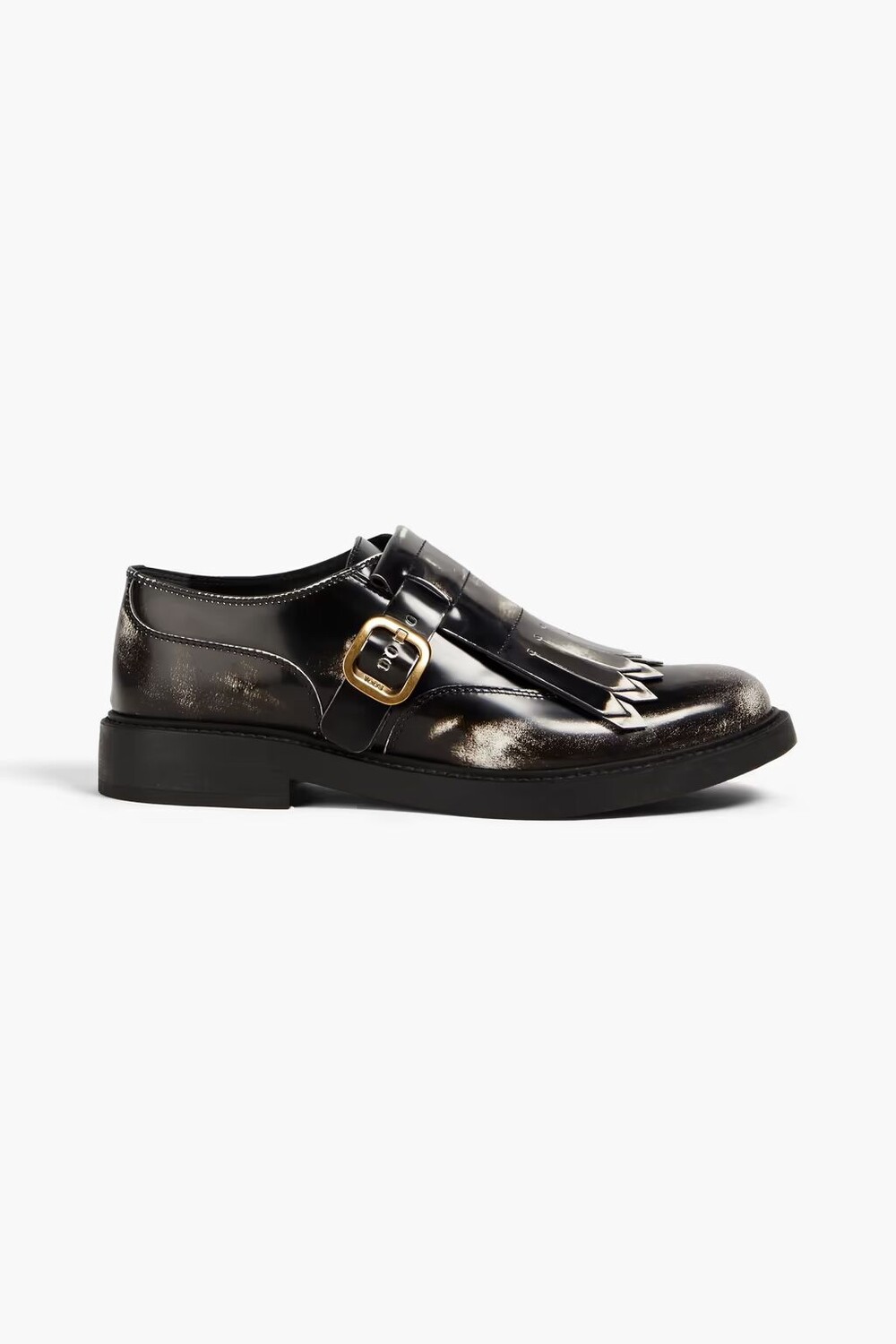 

Броги из полированной кожи с бахромой Tod'S, черный