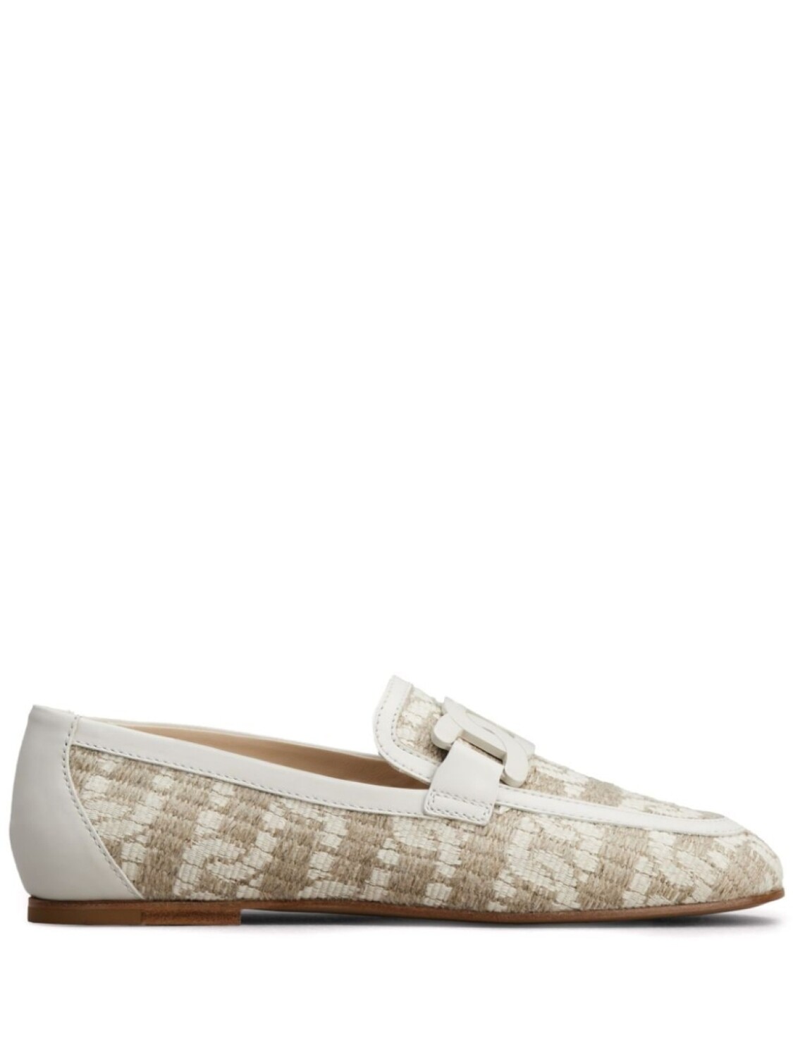 

Tod's плетеные лоферы с жаккардовой цепочкой, нейтральный цвет