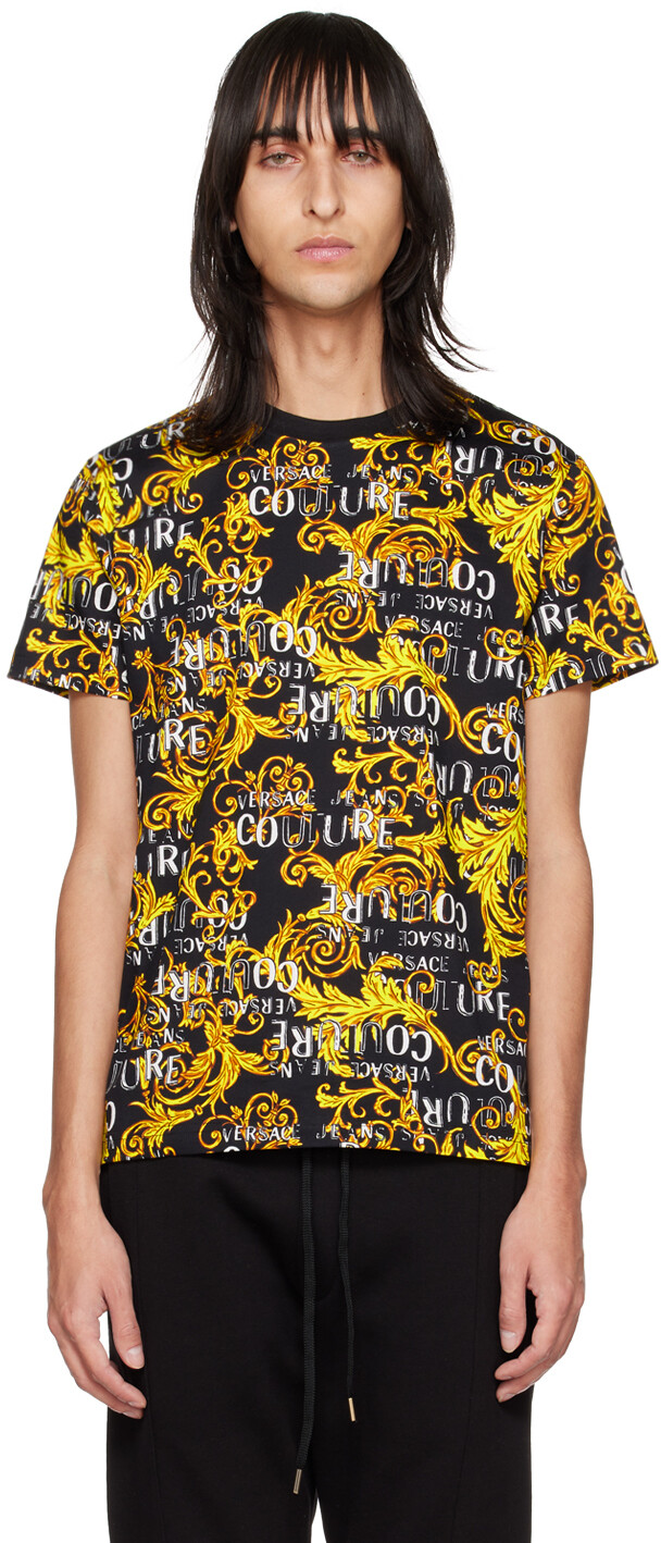 

Черная футболка с рисунком Versace Jeans Couture