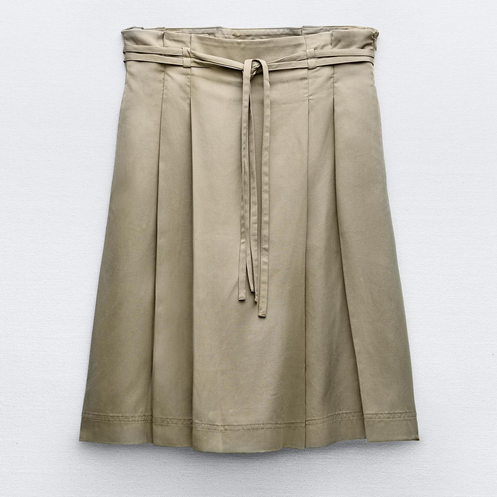 Юбка-шорты Zara With Double Belt, хаки юбка шорты zara linen blend with belt бежевый