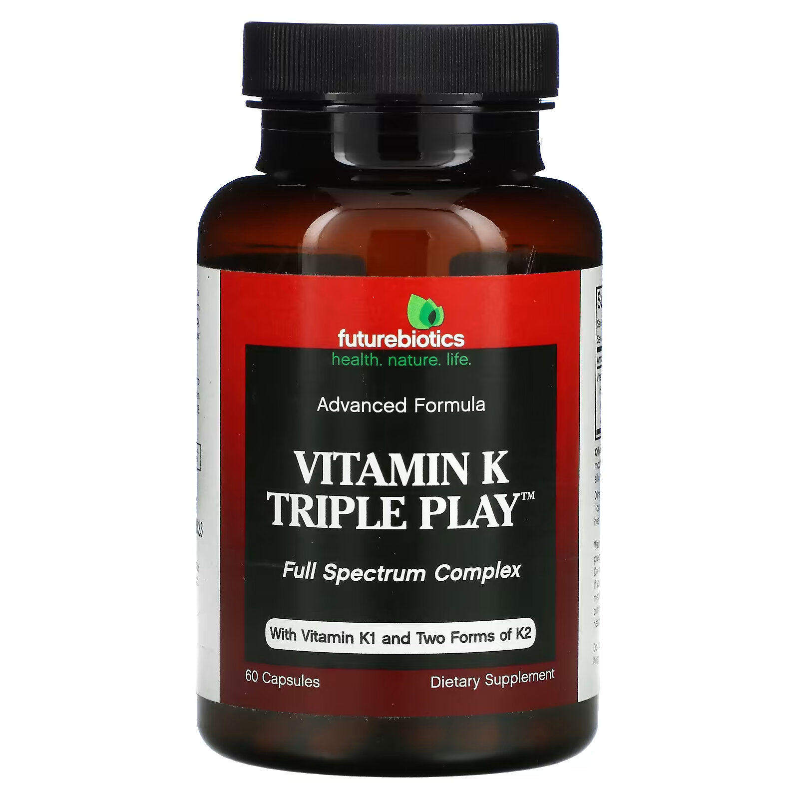 FutureBiotics, Triple Play, витамин К, 60 капсул futurebiotics triple play витамин к 60 капсул