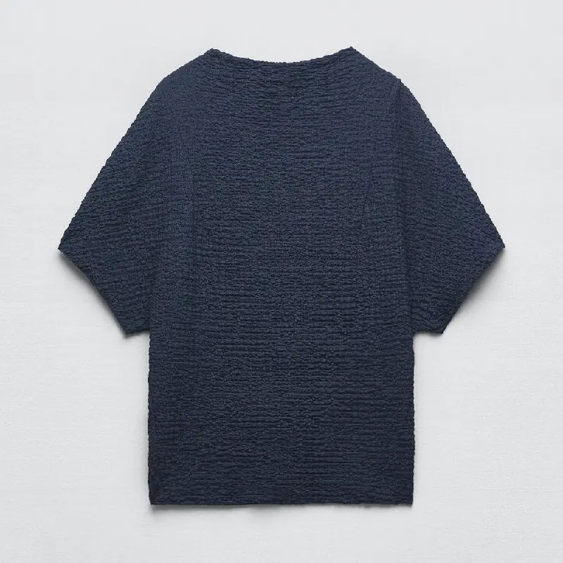 

Футболка Zara Textured, темно-синий