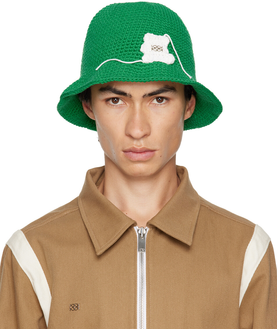 

Эксклюзивная зеленая панама с мишкой SSENSE от SSENSE Kijun