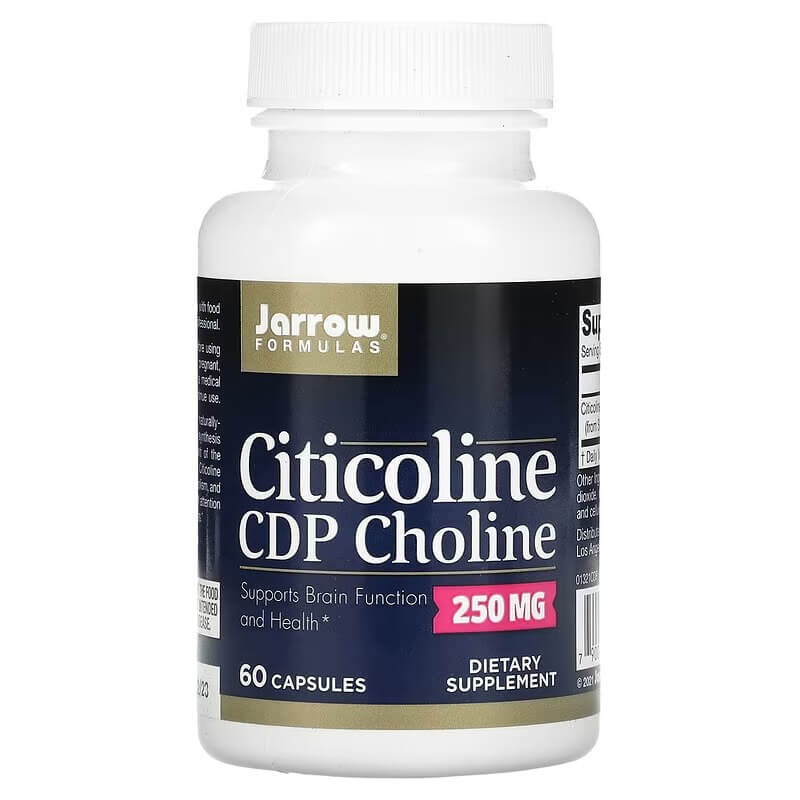 Цитиколин Jarrow Formulas 250 мг, 60 капсул лактоферрин сублимированный 250 мг 60 капсул jarrow formulas