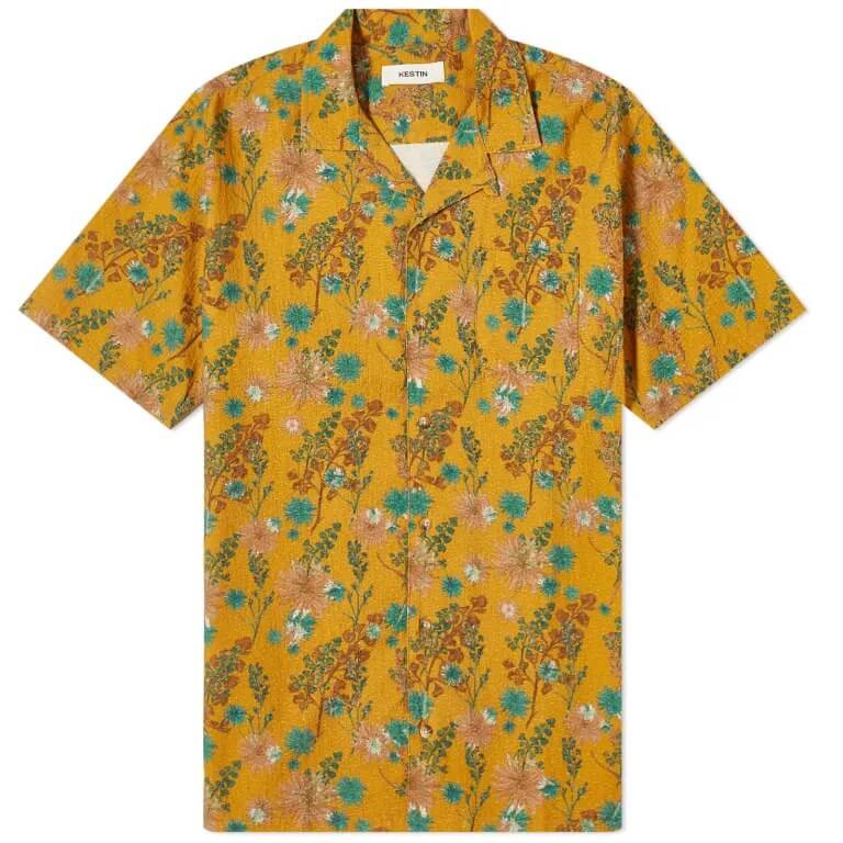 цена Рубашка Kestin Crammond Short Sleeve, темно-желтый/зеленый