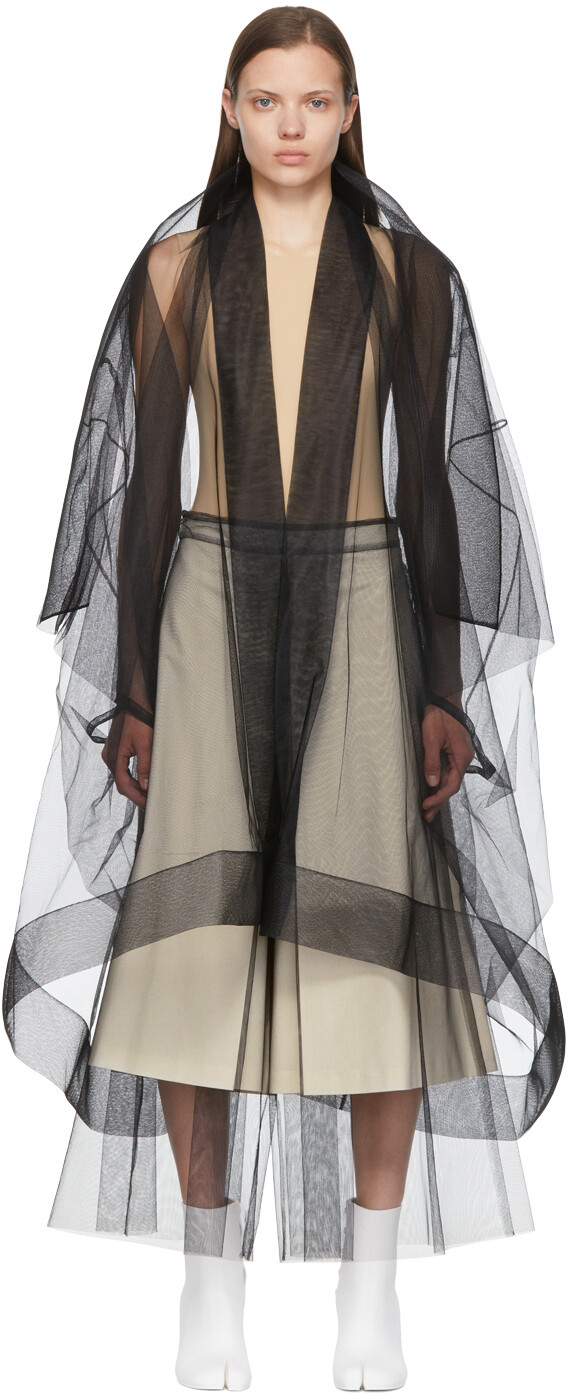 

Черное нейлоновое пальто Maison Margiela