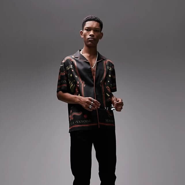 

Рубашка с коротким рукавом Topman, черный