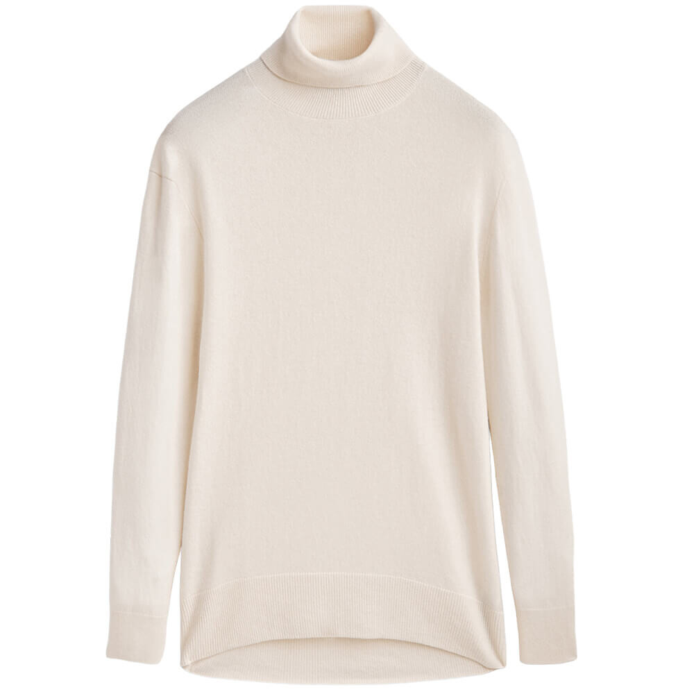 

Свитер Massimo Dutti Wool And Cashmere High Neck, кремовый, Бежевый