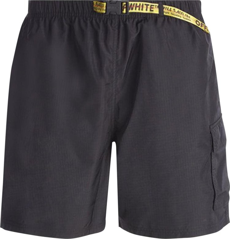 Шорты Off-White Industrial Strap Swim Shorts 'Black', черный - фото