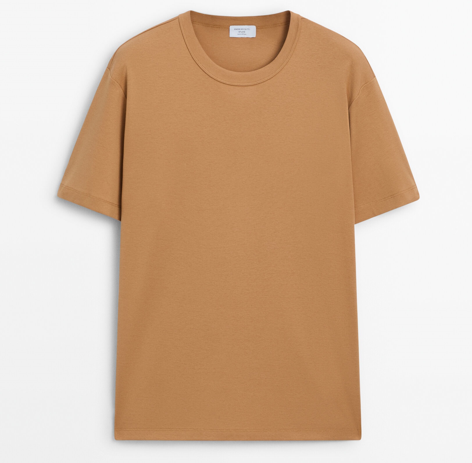 Футболка Massimo Dutti Short Sleeve Cotton, оранжевый