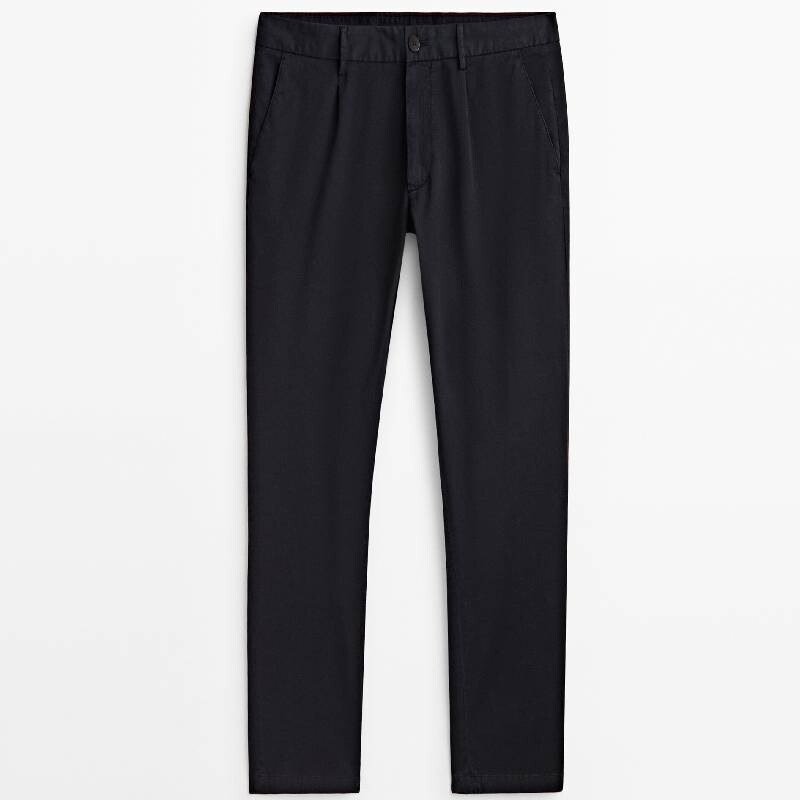 

Брюки Massimo Dutti Relaxed Fit Twill, темно-синий