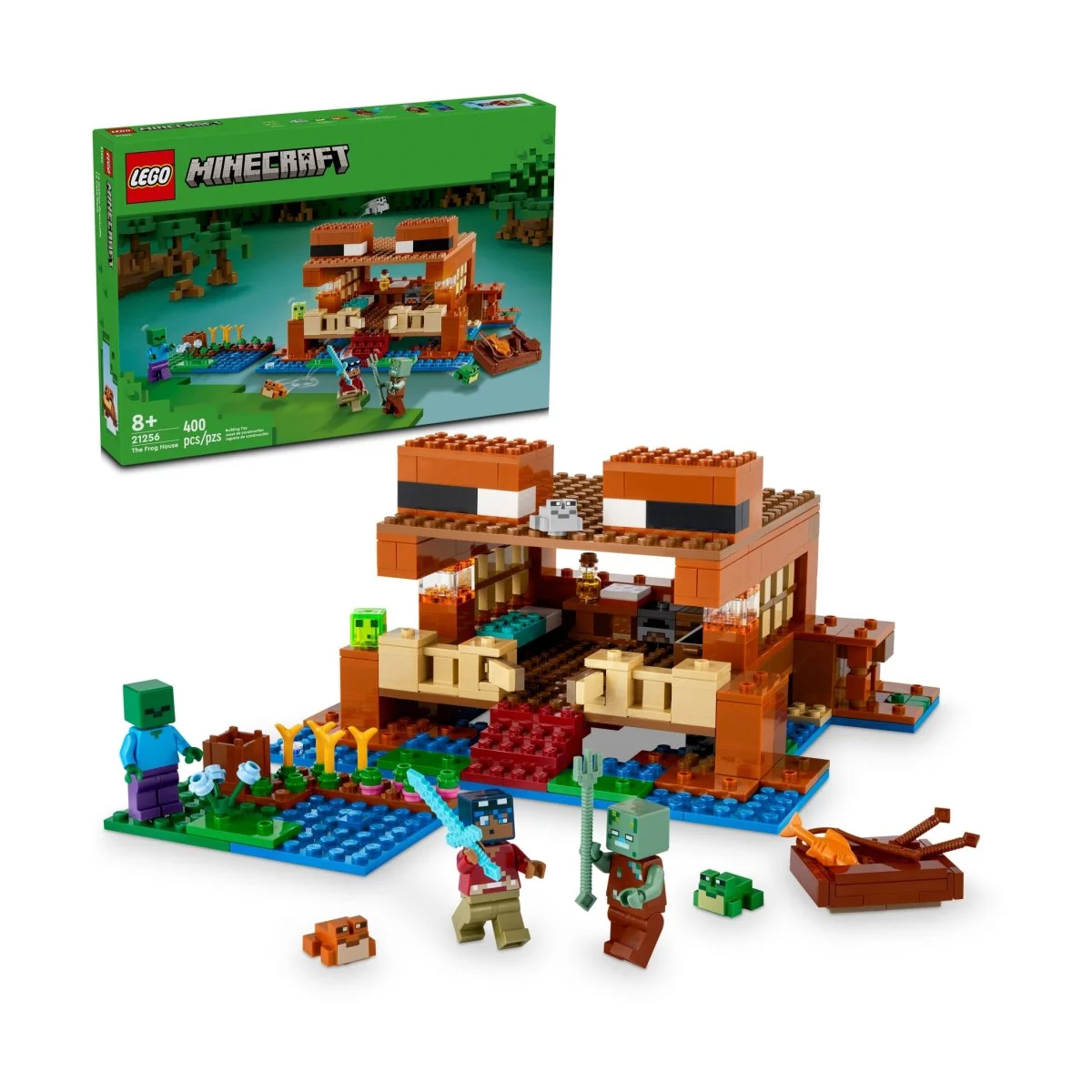 Конструктор Lego Minecraft The Frog House 21256, 400 деталей конструктор lego minecraft the turtle beach 46 деталей 30432