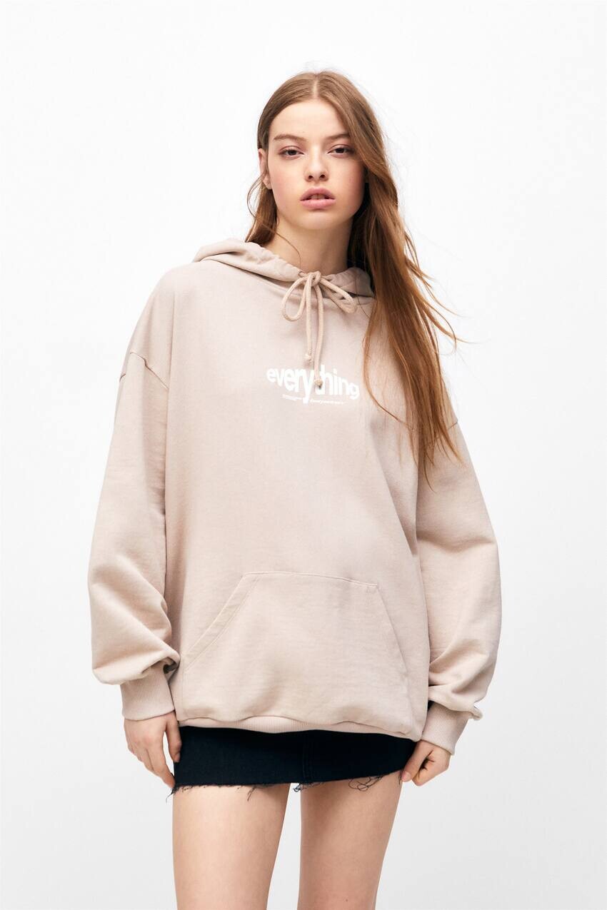 

Толстовка с принтом Pull&Bear, серый