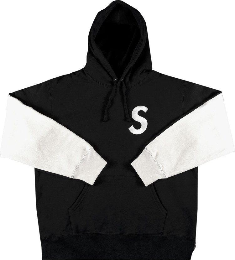 толстовка supreme s logo hooded sweatshirt black черный Толстовка Supreme S Logo Split Hooded Sweatshirt 'Black', черный