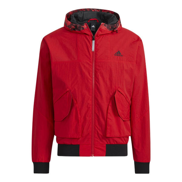 

Куртка Adidas Logo Printing Solid Color Hooded Long Sleeves Red, Красный
