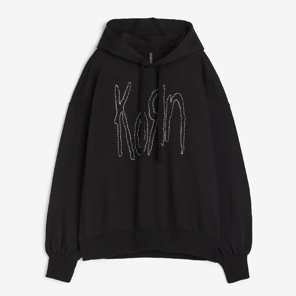 

Толстовка H&M Oversized Printed Korn, черный