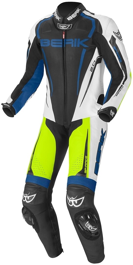 

Berik Race-X Один кусок мотоцикл кожаный костюм, черный/белый/синий/желтый