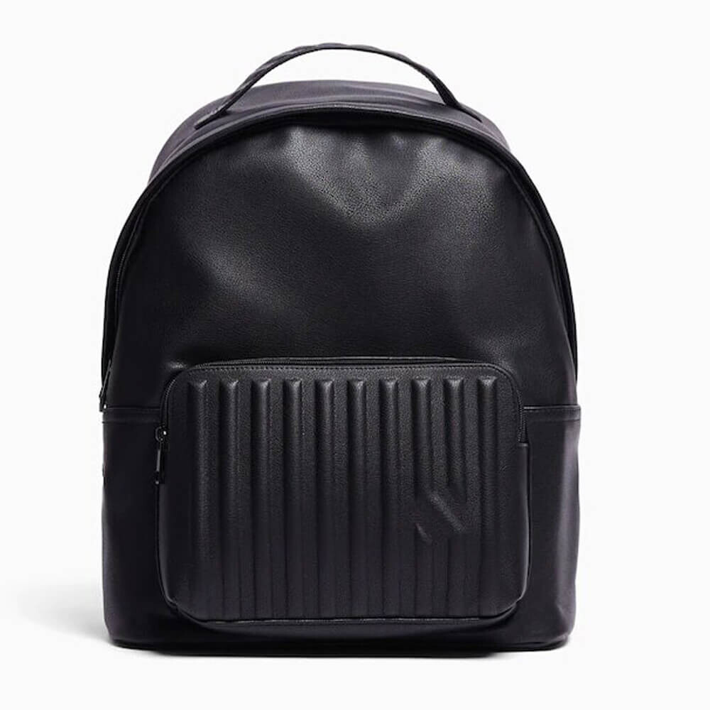 

Рюкзак Bershka Faux Leather, черный