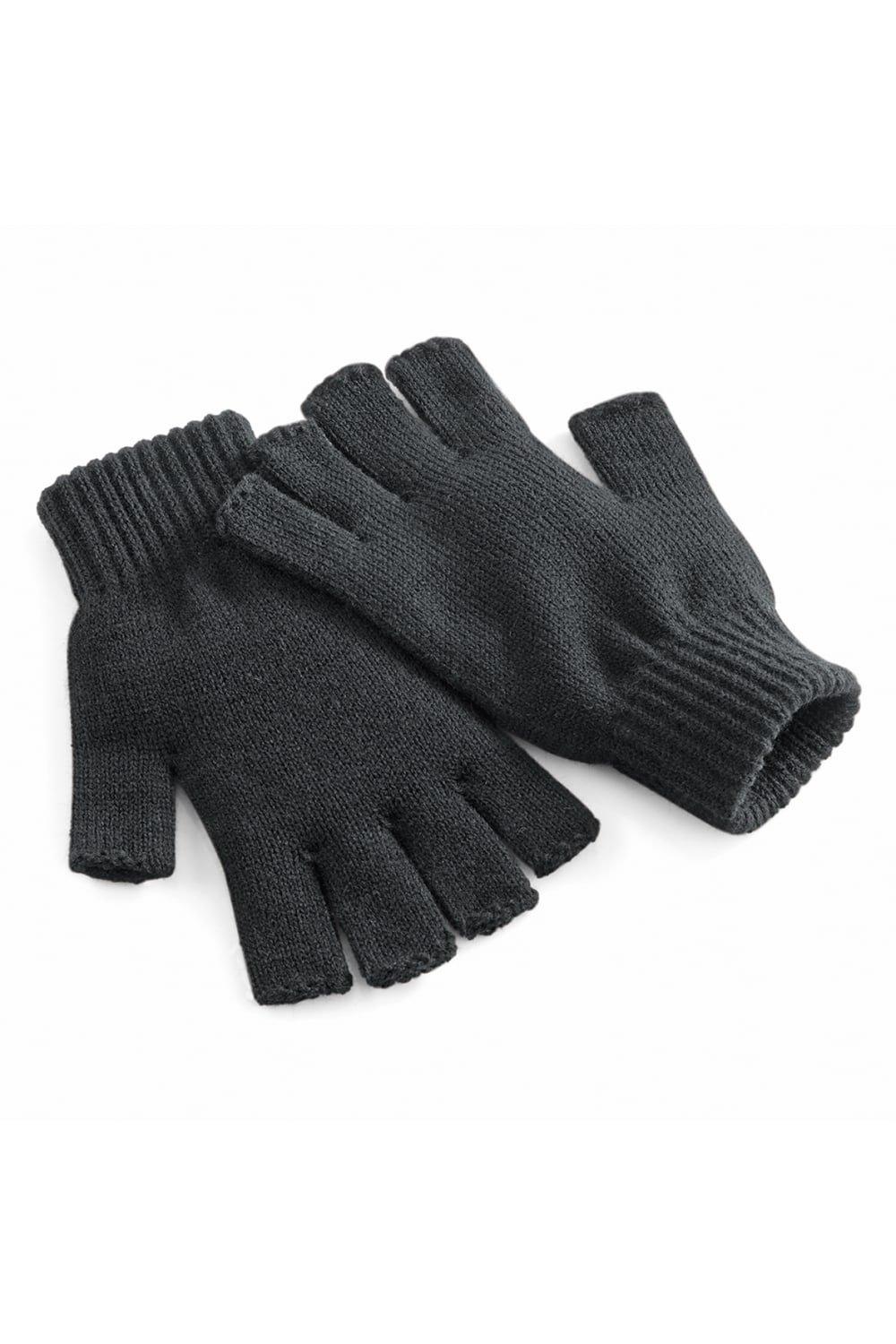 Простые базовые зимние перчатки без пальцев Beechfield, серый