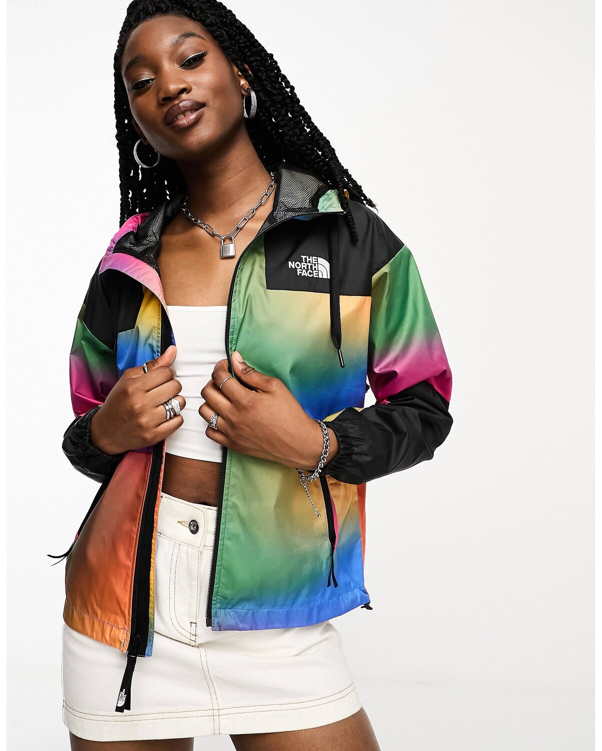 

Куртка The North Face Pride Sheru с капюшоном и радужным градиентным принтом