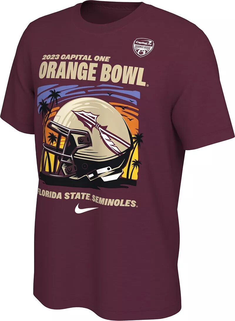 

Мужская футболка Nike 2023 Orange Bowl Bound Florida State Seminoles Helmet