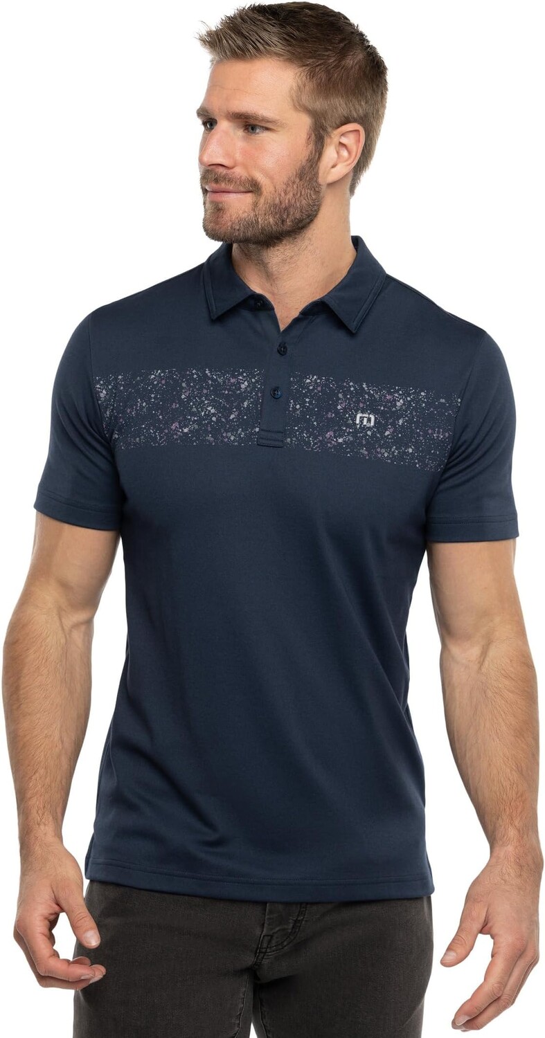 

Рубашка-поло Splatter Stripe Polo TravisMathew, цвет Total Eclipse