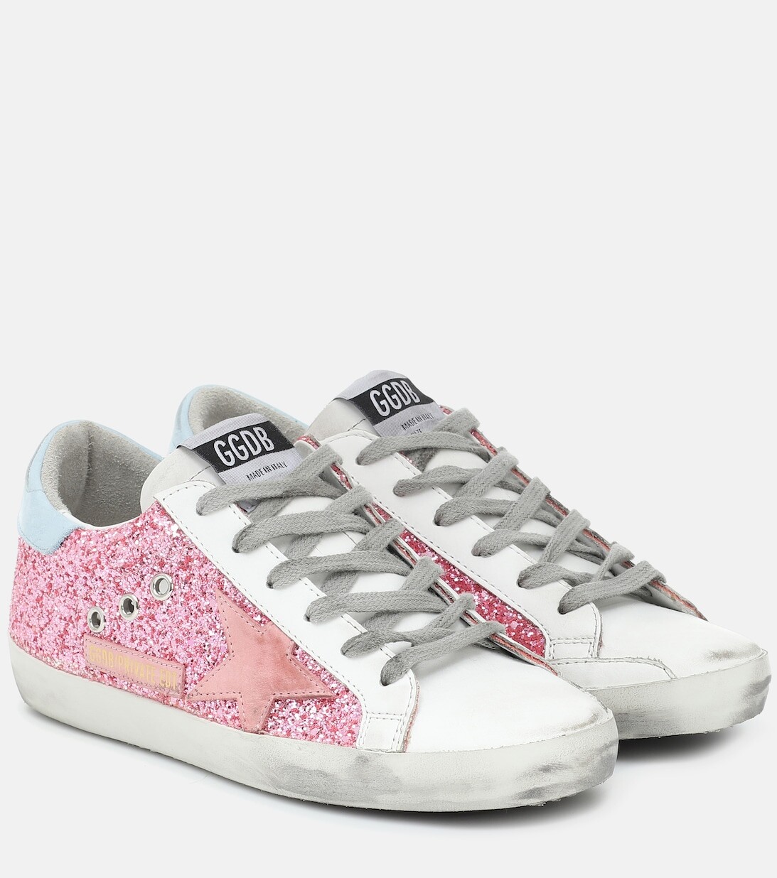 

Кеды Super-Star из кожи с декором Golden Goose, розовый