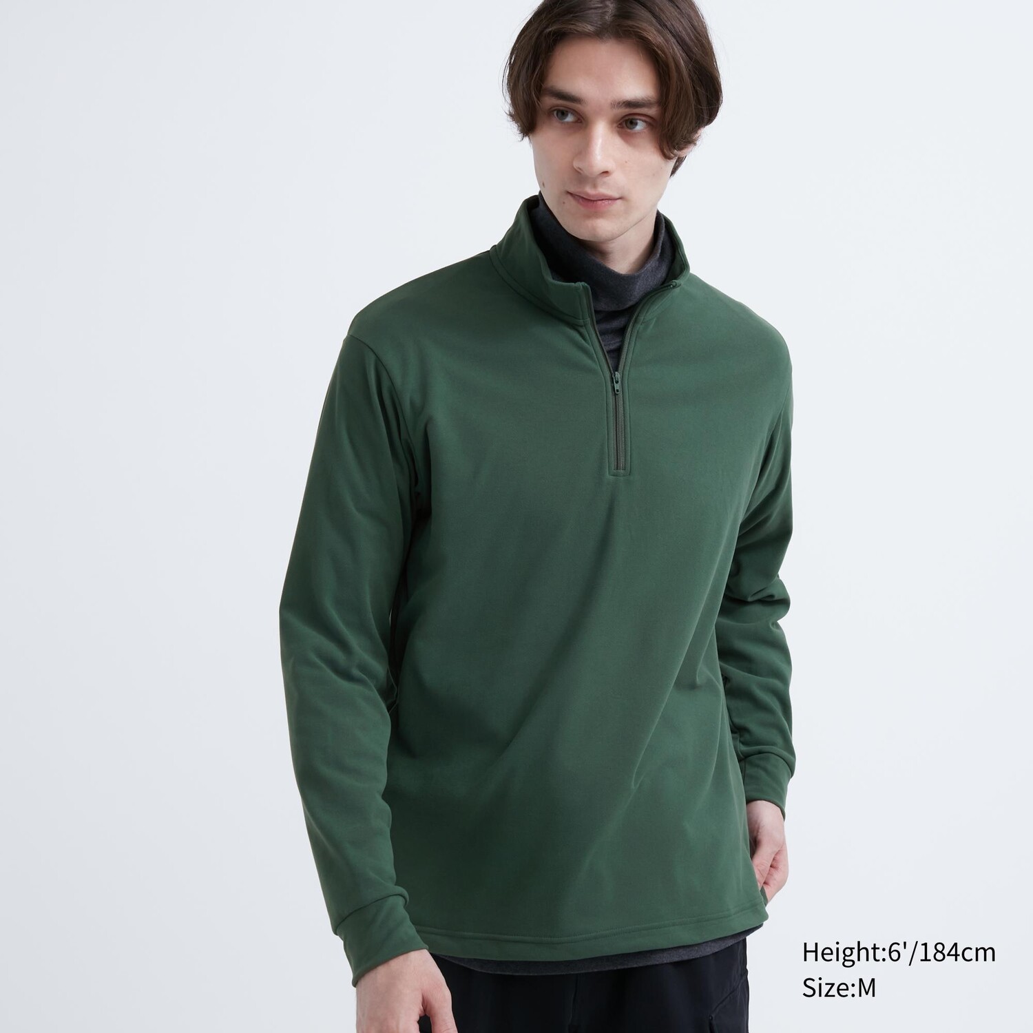 

Футболка флисовая Uniqlo с молнией на половину, зеленый