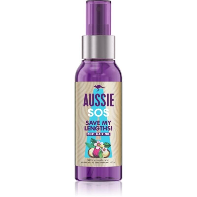 

Австралиец, соус, спаси мои длины! 3in1 Hair Oil, Питательное масло для волос, 100 мл Aussie
