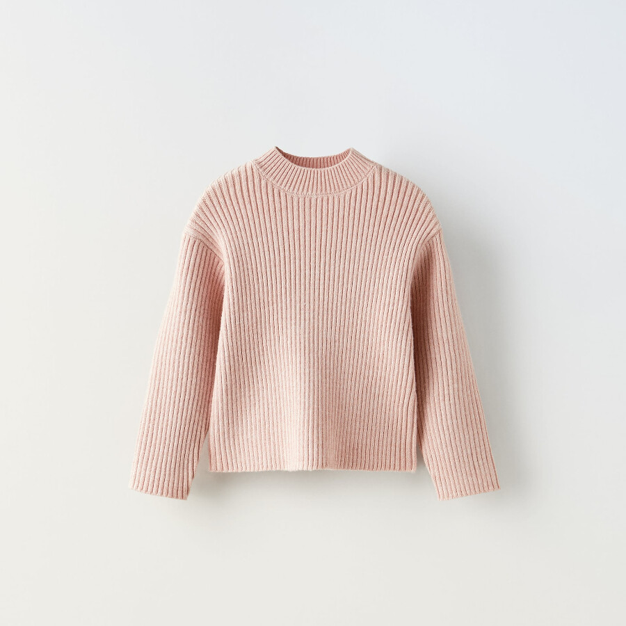 Свитер для девочки Zara Ribbed Knit, розовый