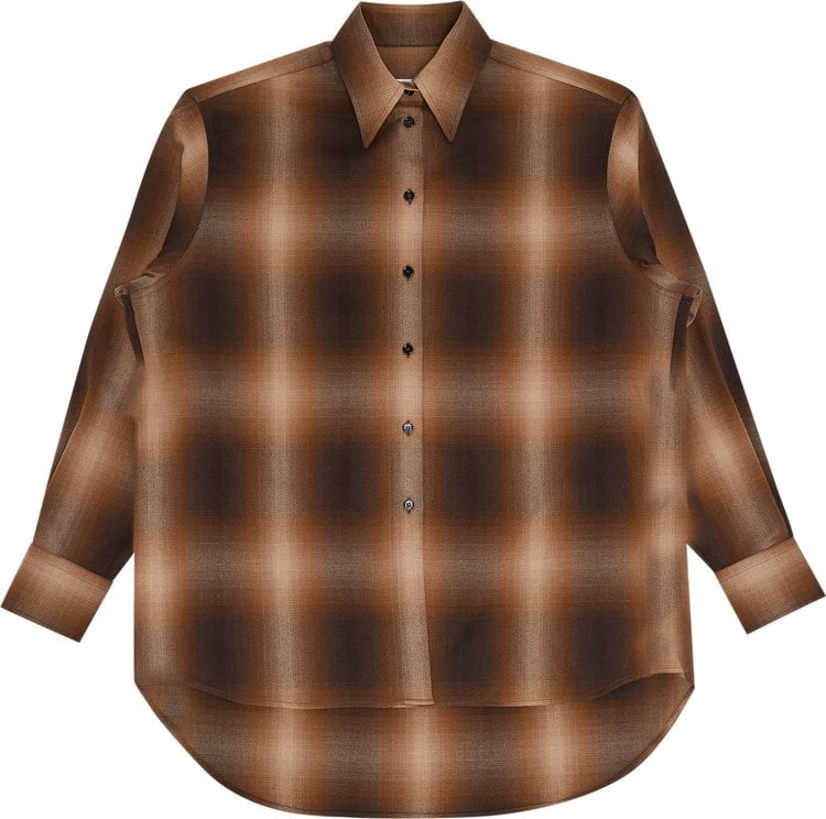 Рубашка MM6 Maison Margiela Plaid Shirt 'Brown', коричневый - фото